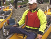 A disabled man goes canoeing